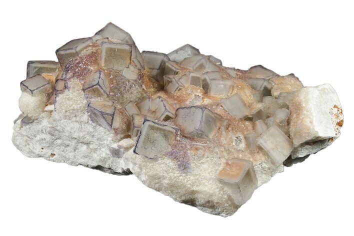 Purple Edge Fluorite Crystal Cluster - Qinglong Mine, China #205226
